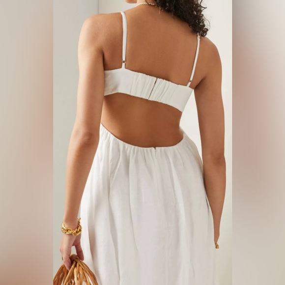 NWT Zimmerman Rosa Cutout Linen Midi Dress, Size US 4 - Picture 5 of 10